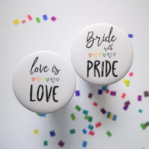 bride with pride button jga love is love
